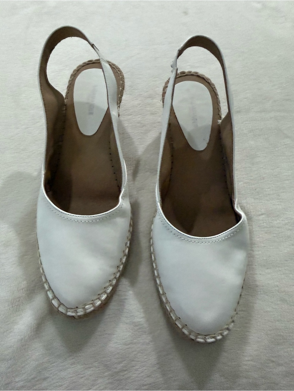 Salamander White Leather Sling Back Espadrille Shoes Size 10